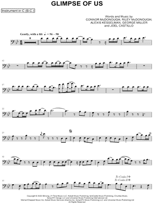 Collection: Glimpse of Us - Bass Clef Instrument & Piano