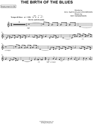 Collection: The Birth of the Blues - Bb Instrument & Piano