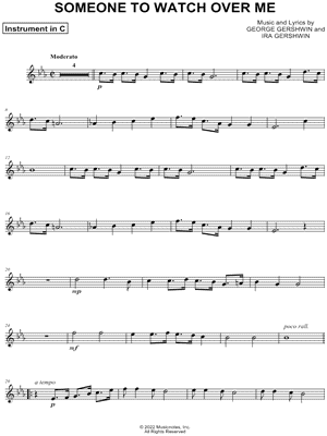 Collection: Someone to Watch Over Me - C Instrument & Piano