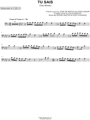 Collection: Tu Sais - Bass Clef Instrument & Piano