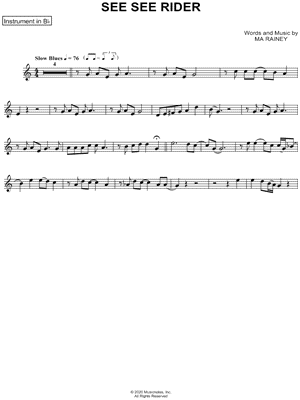Collection: See See Rider - Bb Instrument & Piano