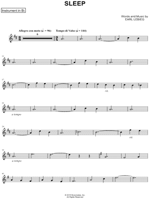 Collection: Sleep - Bb Instrument & Piano