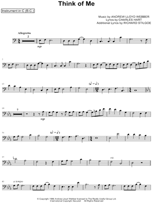Collection: Think of Me - Bass Clef Instrument & Piano