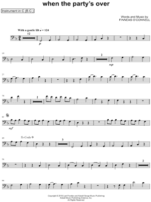 Collection: when the party's over - Bass Clef Instrument & Piano