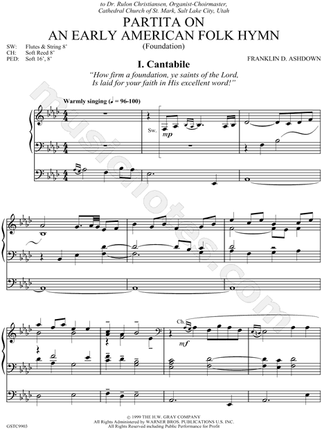 Collection: Partita on An Early American Folk Hymn ("Foundation")