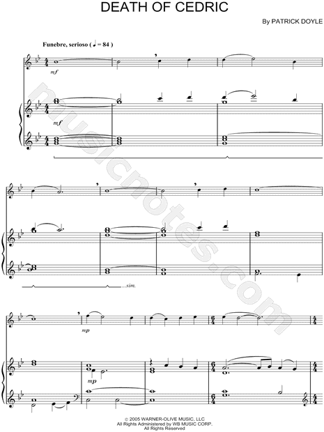 Collection: Death of Cedric - Trumpet & Piano