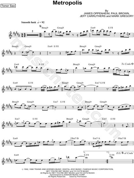 Collection: Metropolis - Tenor Sax and Piano