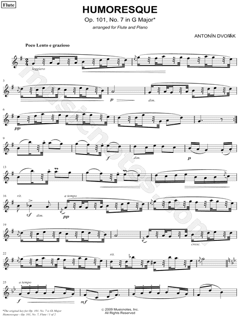 Collection: Humoresque No. 7 in G Major - Flute and Piano