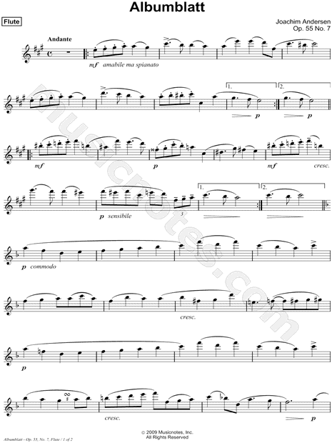 Collection: Albumblatt, Op. 55, No. 7 - Flute & Piano
