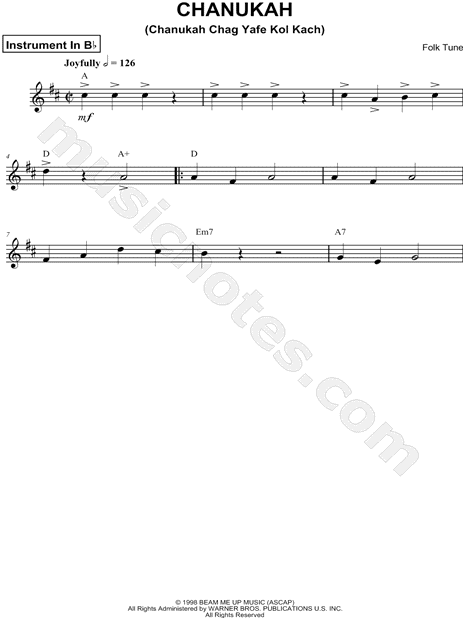 Collection: Chanukah - Bb Instrument & Piano/Vocal