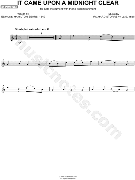Collection: It Came Upon A Midnight Clear - Bb Instrument & Piano