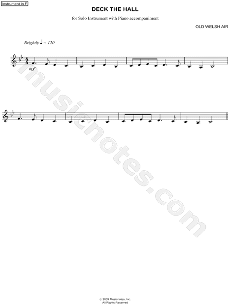 Collection: Deck the Halls - F Instrument & Piano