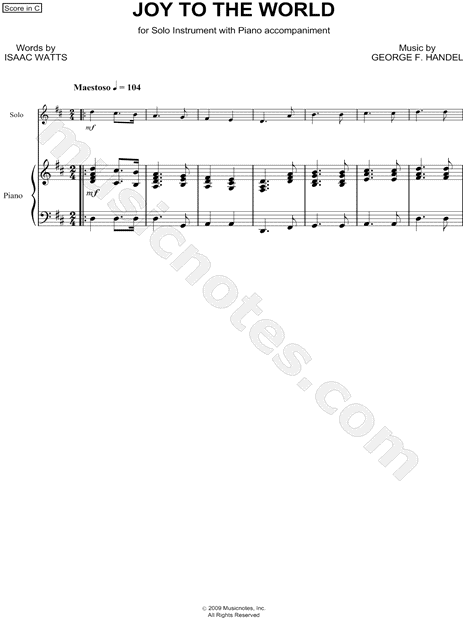 Collection: Joy to the World - F Instrument and Piano