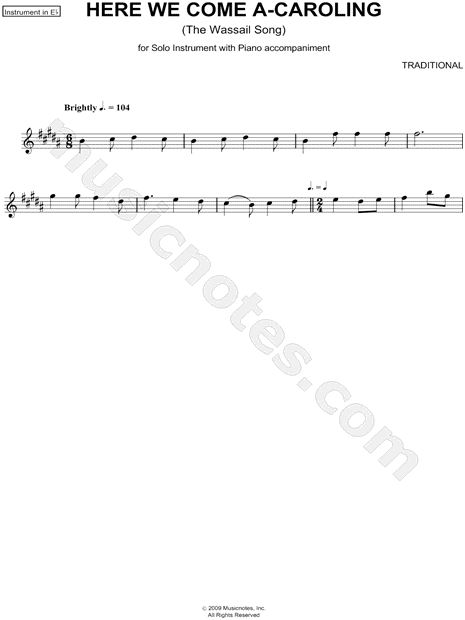Collection: Here We Come A-Caroling - Eb Instrument & Piano