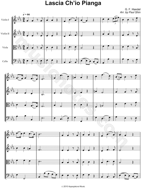 Collection: Lascia Ch'io Pianga - String Quartet