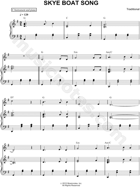 Collection: Skye Boat Song - Bb Instrument & Piano