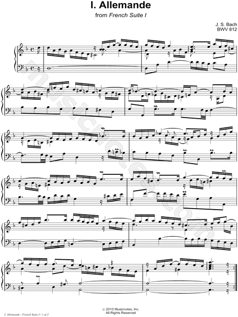 Collection: French Suite No. 1, BWV 812