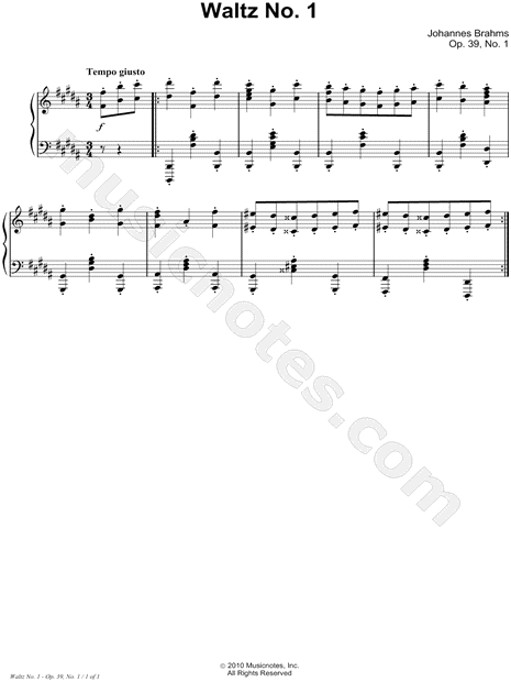Collection: Sixteen Waltzes for Piano, Op. 39