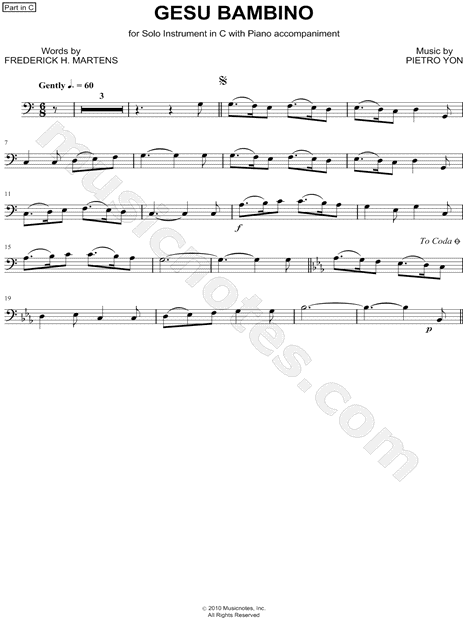 Collection: Gesu Bambino - Bass Clef Instrument & Piano