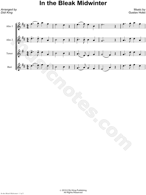 Collection: In the Bleak Midwinter - Saxophone Quartet