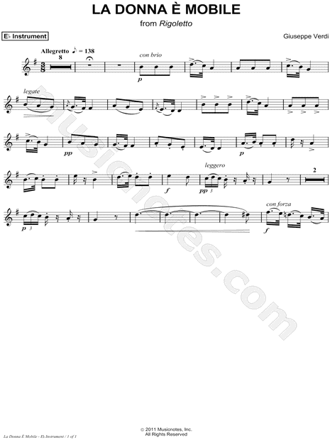 Collection: La Donna è Mobile - Eb Instrument & Piano