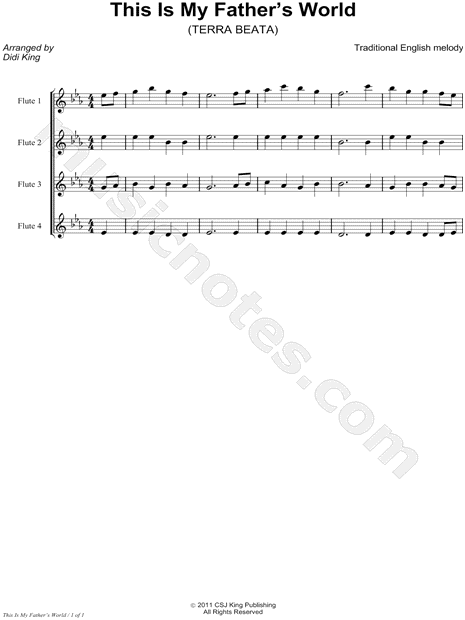 Collection: This Is My Father's World - Flute Quartet