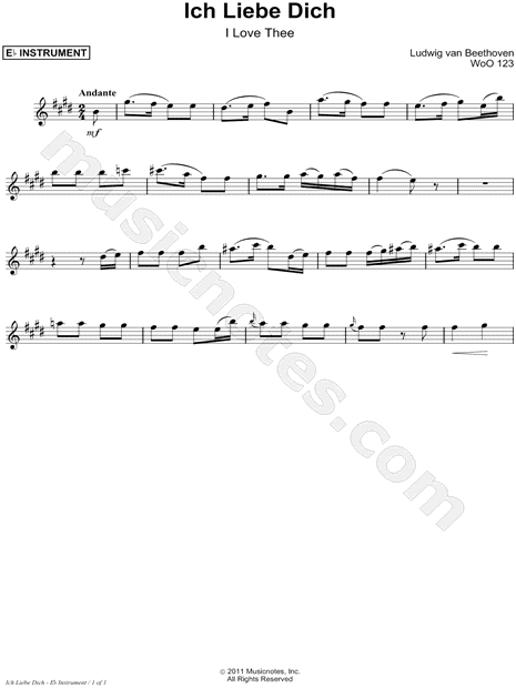 Collection: Ich Liebe Dich - Eb Instrument & Piano