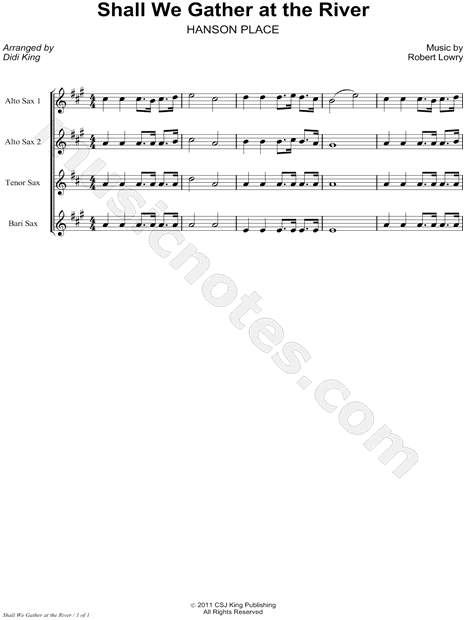 Collection: Shall We Gather At the River? - Saxophone Quartet