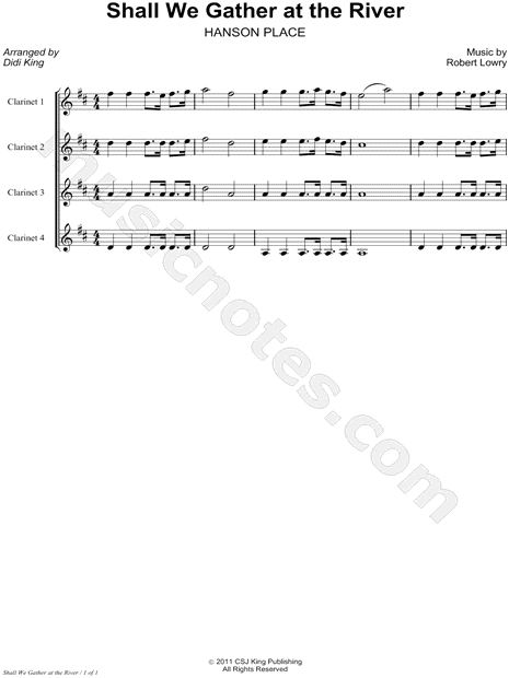 Collection: Shall We Gather At the River? - Clarinet Quartet