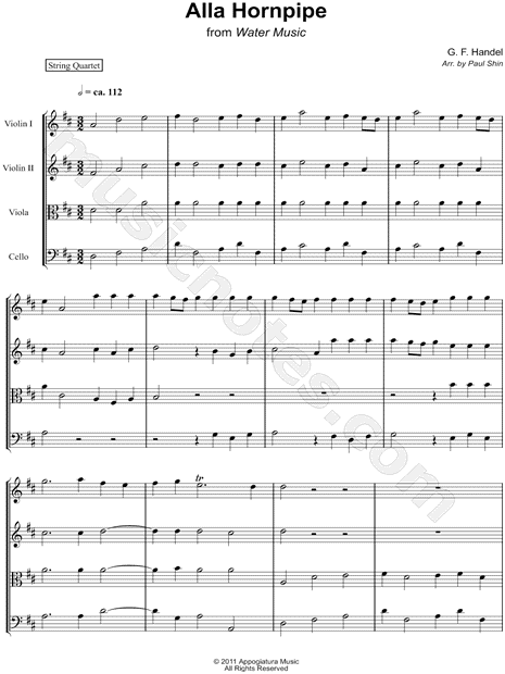 Collection: Alla Hornpipe - String Quartet