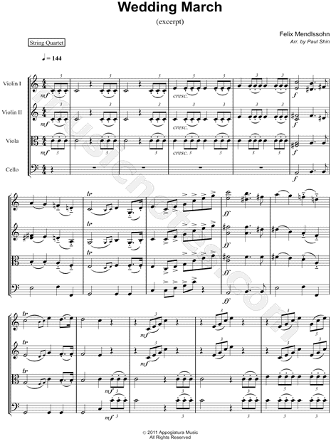 Collection: Wedding March - String Quartet