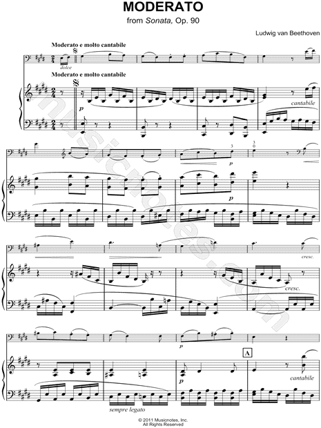 Collection: Moderato from Sonata, Op. 90 - C Instrument & Piano