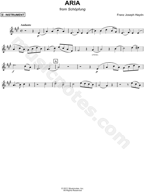 Collection: Aria, from Schöpfung - Eb Instrument & Piano