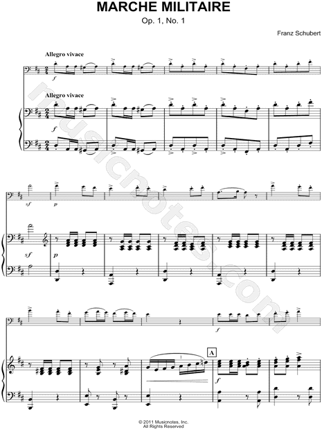 Collection: Marche Militaire - Bass Clef Instrument & Piano