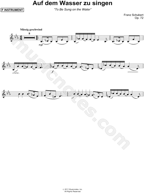 Collection: Auf dem Wasser zu singen - F Instrument & Piano