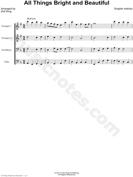 Collection: All Things Bright and Beautiful - Brass Quartet