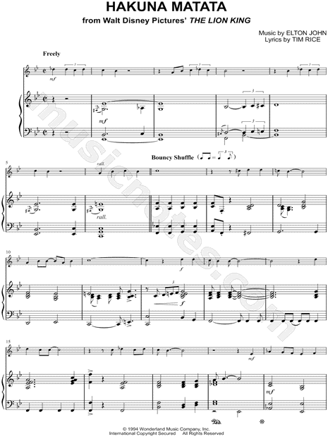 Collection: Hakuna Matata - Clarinet & Piano Accompaniment