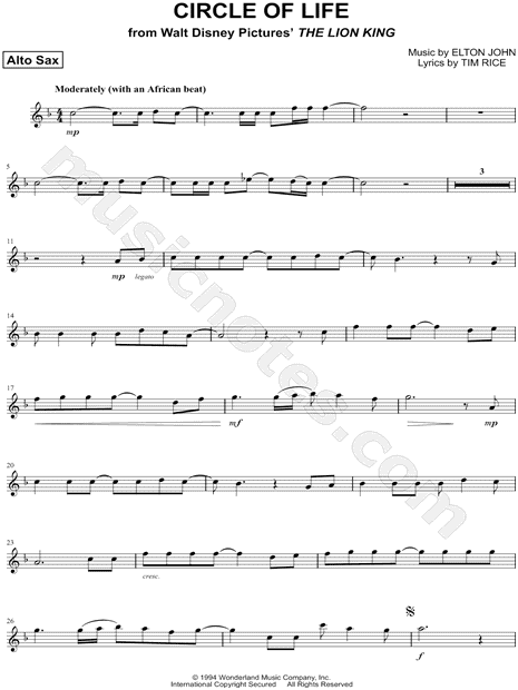 Collection: Circle of Life - Alto Saxophone & Piano