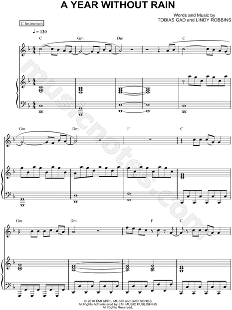 Collection: A Year Without Rain - C Instrument & Piano