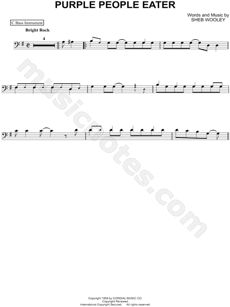 Collection: Purple People Eater - Bass Clef Instrument & Piano