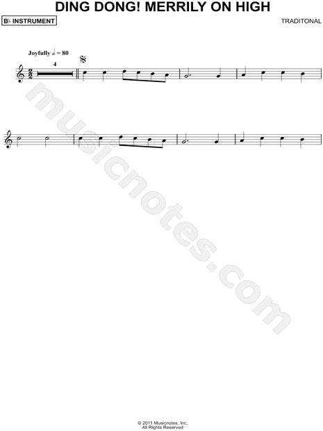 Collection: Ding! Dong! Merrily on High - Bb Instrument & Piano