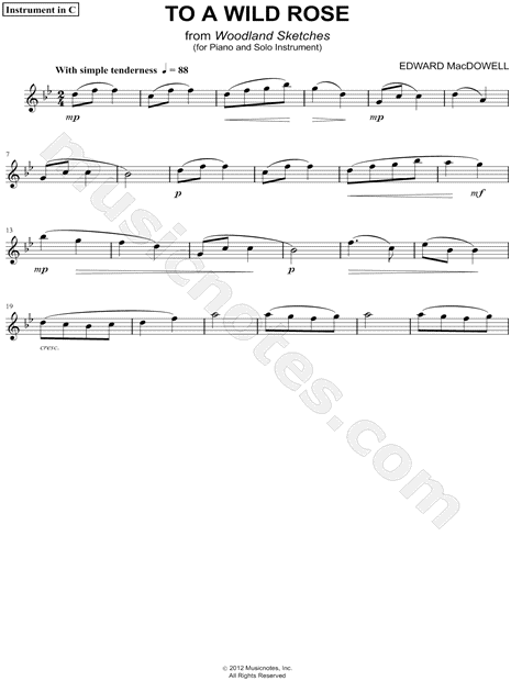Collection: To a Wild Rose - C Instrument & Piano