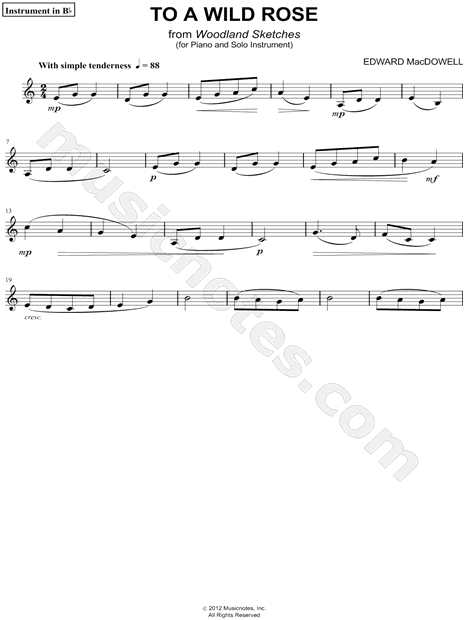 Collection: To a Wild Rose - Bb Instrument & Piano