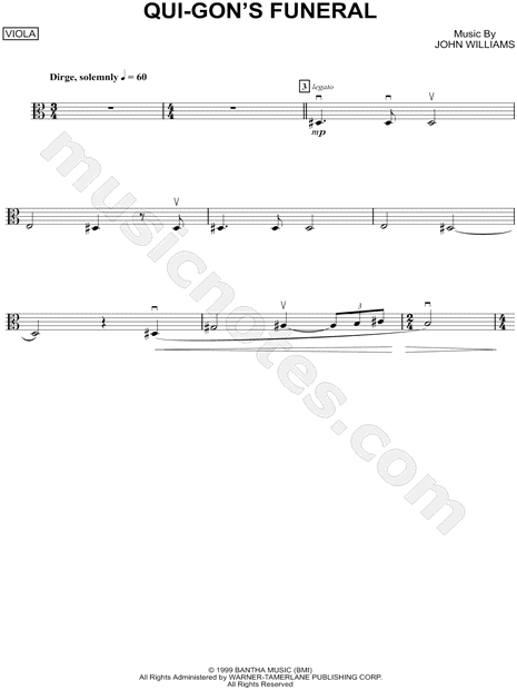 Collection: Qui-Gon's Funeral - Viola & Piano