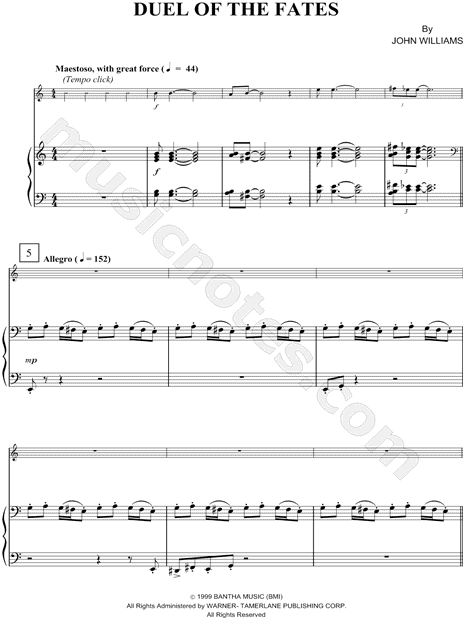 Collection: Duel of the Fates - Alto Saxophone & Piano