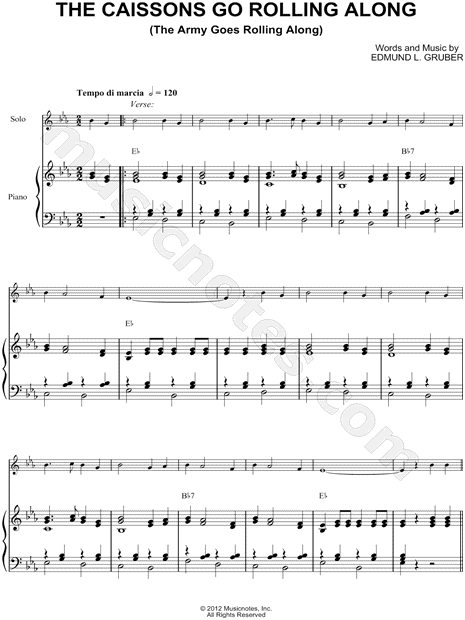 Collection: The Caissons Go Rolling Along - Bb Instrument & Piano