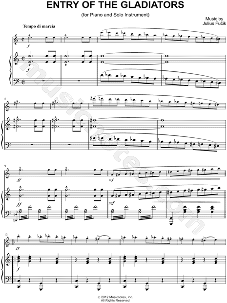 Collection: Entry of the Gladiators - Eb Instrument & Piano