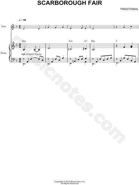 Collection: Scarborough Fair - C Instrument & Piano