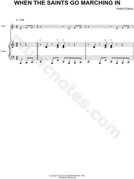 Collection: When the Saints Go Marching In - Eb Instrument & Piano