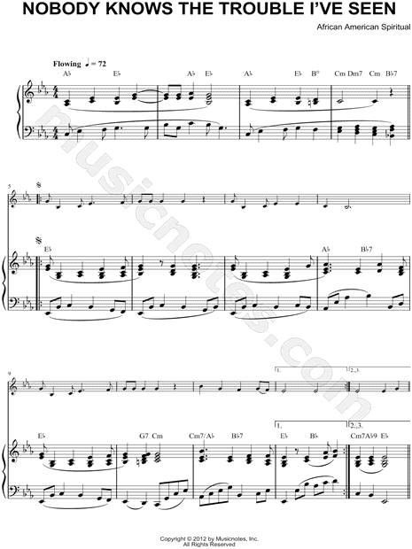 Collection: Nobody Knows the Trouble I've Seen - Bb Instrument & Piano Accompaniment